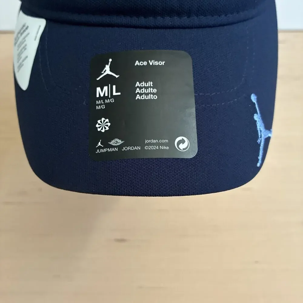 Jordan Dri-Fi UNC North Carolina Tarheels Adjustable Ace Visor Size M-L
